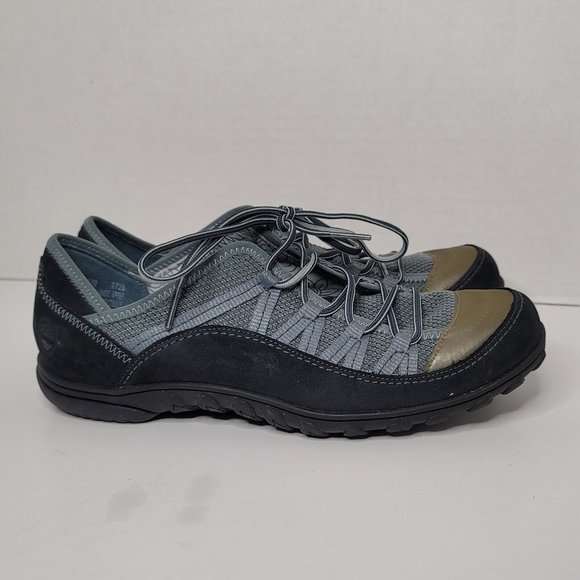 Timberland AntiFatigue Blue Gray Gold Leather and Suede-Like Sneaker - Picture 4 of 10